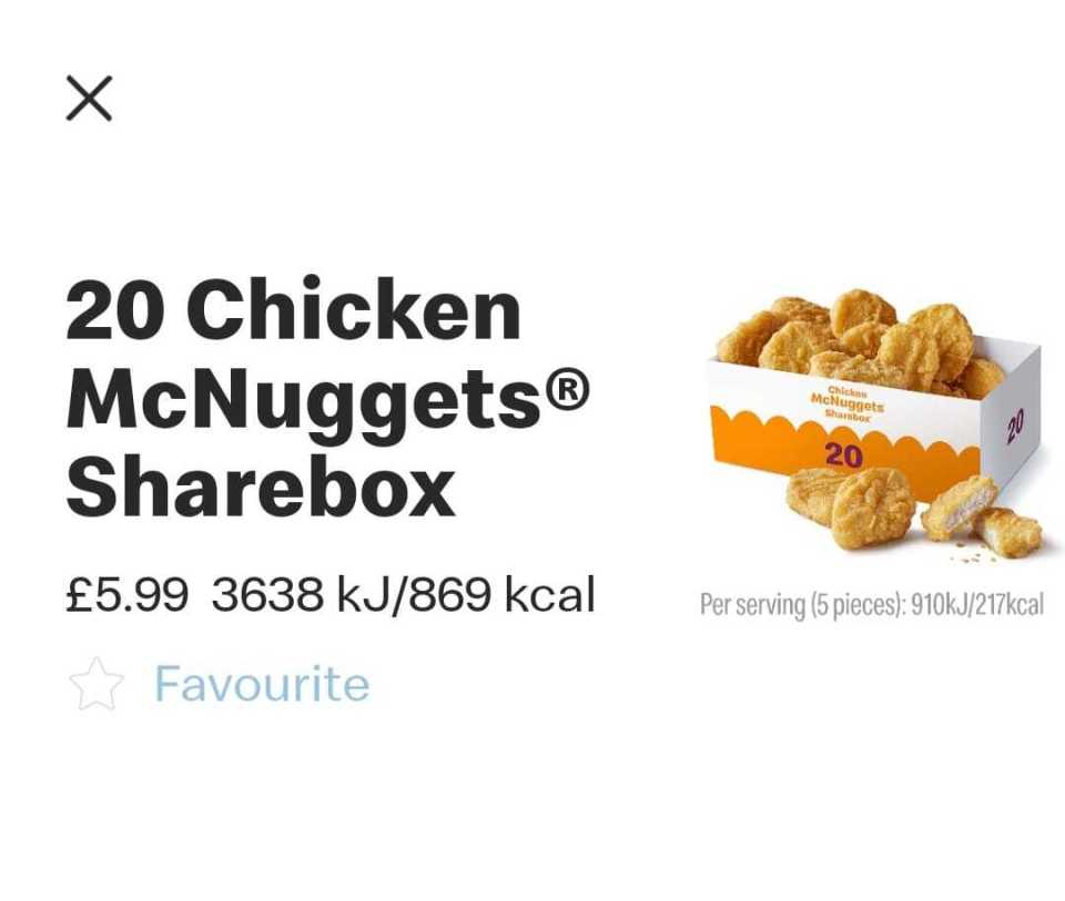 A regular Sharebox of 20 nuggets costs £5.99 - but with the three for £3 deal you can 24 for £6