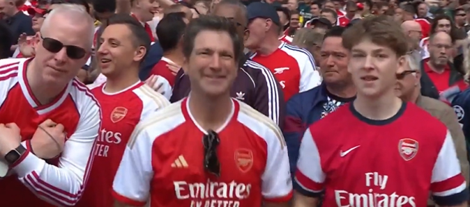 Supporters at the Emirates Stadium celebrated thinking the Hammers had scored