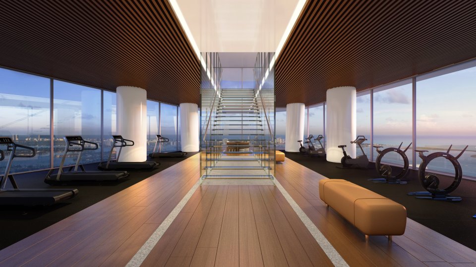 Fitness fanatics can access gym, spa, golf club and spinning studio