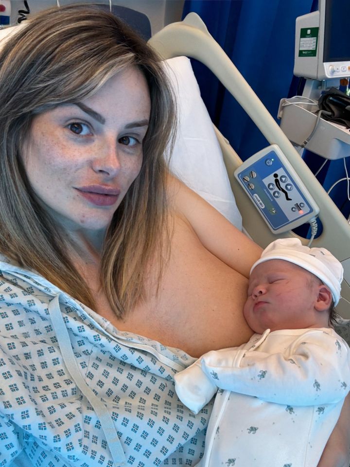 Rhian, pictured with newborn George, documented her struggle on social media