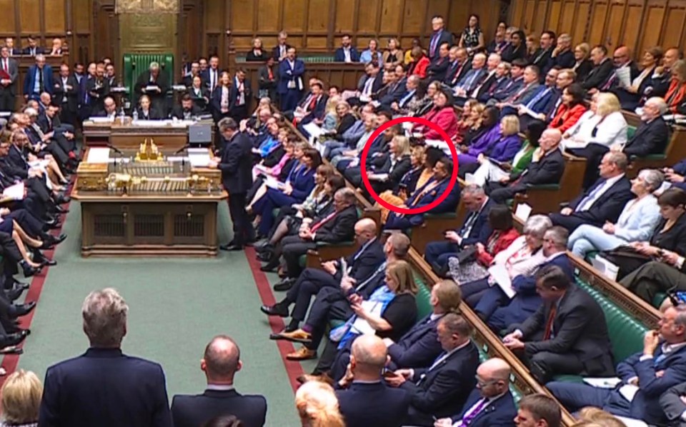 Natalie Elphicke crossed the floor and sat on the Labour benches behind Sir Keir Starmer at PMQs