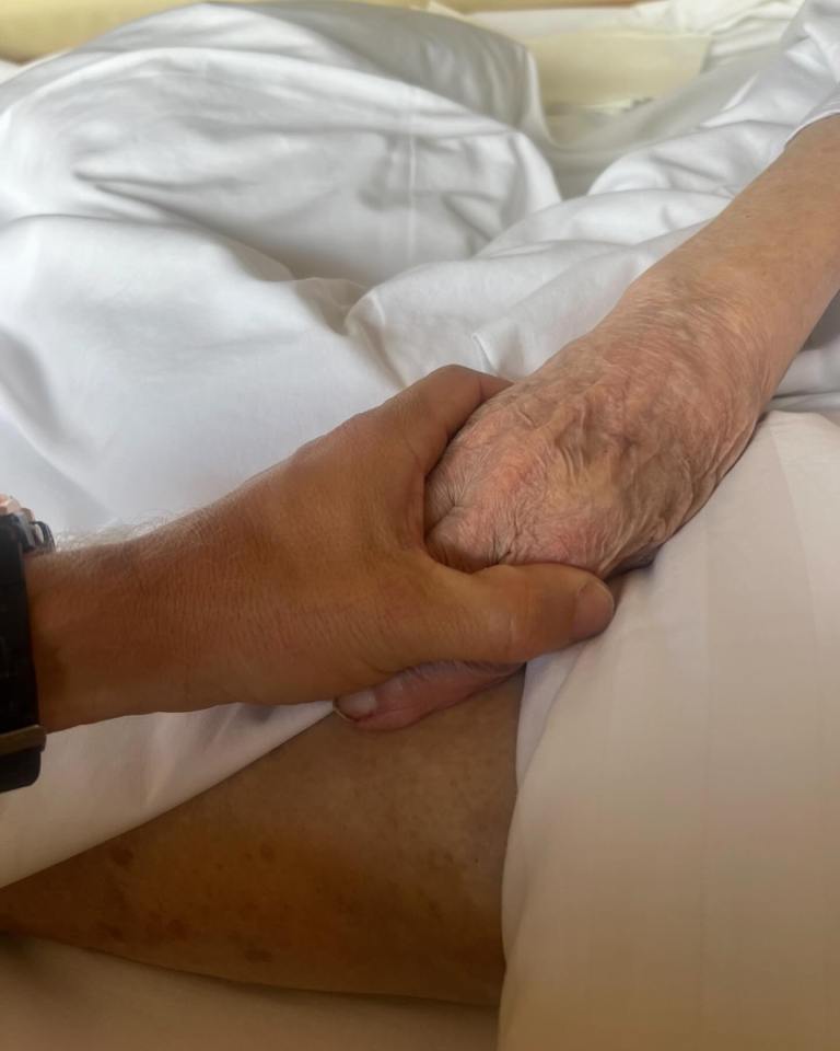 One image showed her holding his sweet nanna's hand