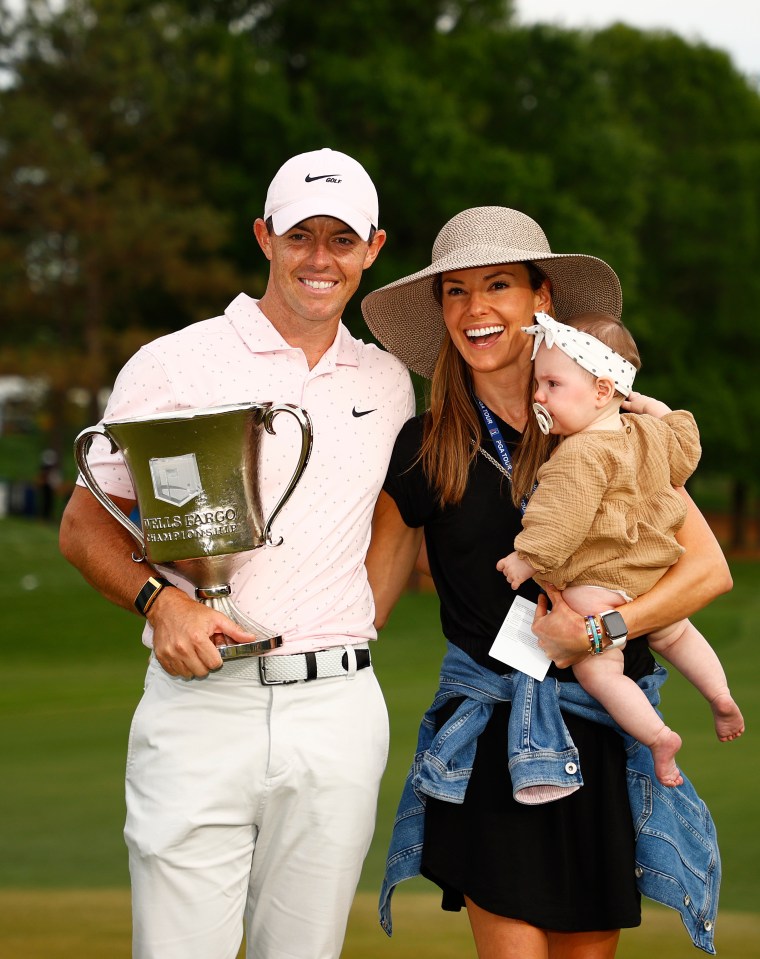 Rory McIlroy alongside wife Erica and daughter Poppy in May, 2021