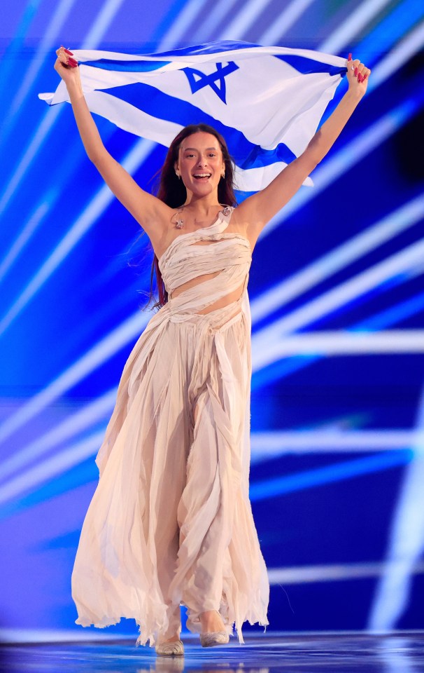 Behind the scenes tensions have risen as Loreen refuses to hand the trophy to Eden Golan (pictured) if Israel win tonight