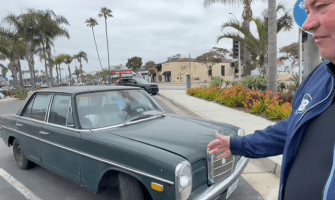 The Wheeler Dealers host thinks the car is a 1968 Mercedes W115 220 Saloon