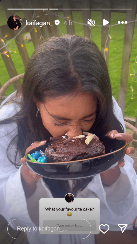 Sanam celebrated her birthday with some chocolate cake