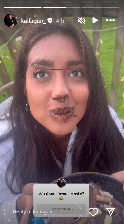 She ended up with it on her nose