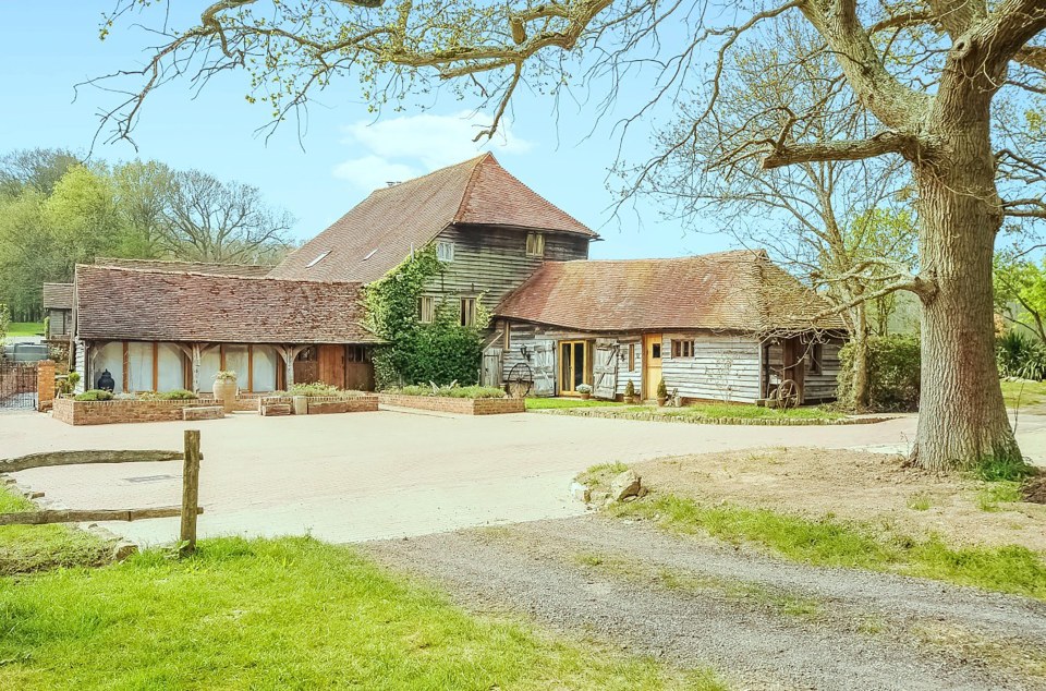 The converted barn is an attractive rustic retreat