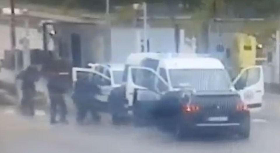 Footage shows the moment gunmen pounce on the convoy