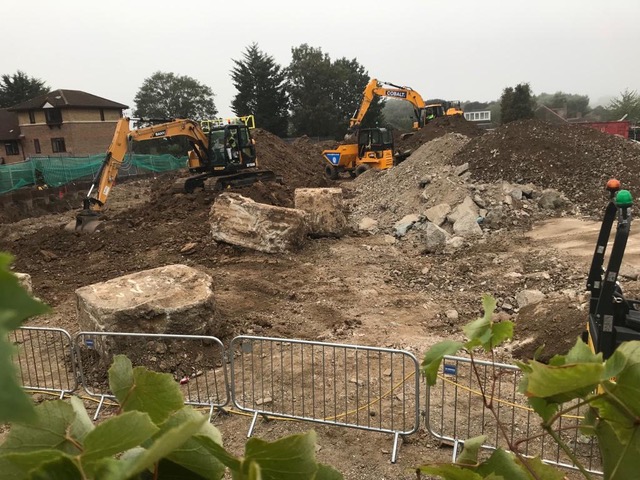 Boulders the size of 'SUVs' have been hauled out the ground in what was just meant to be an extension