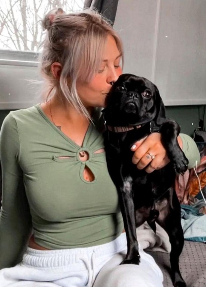 Shannon shares her narrowboat home with her pet pug Gilbert