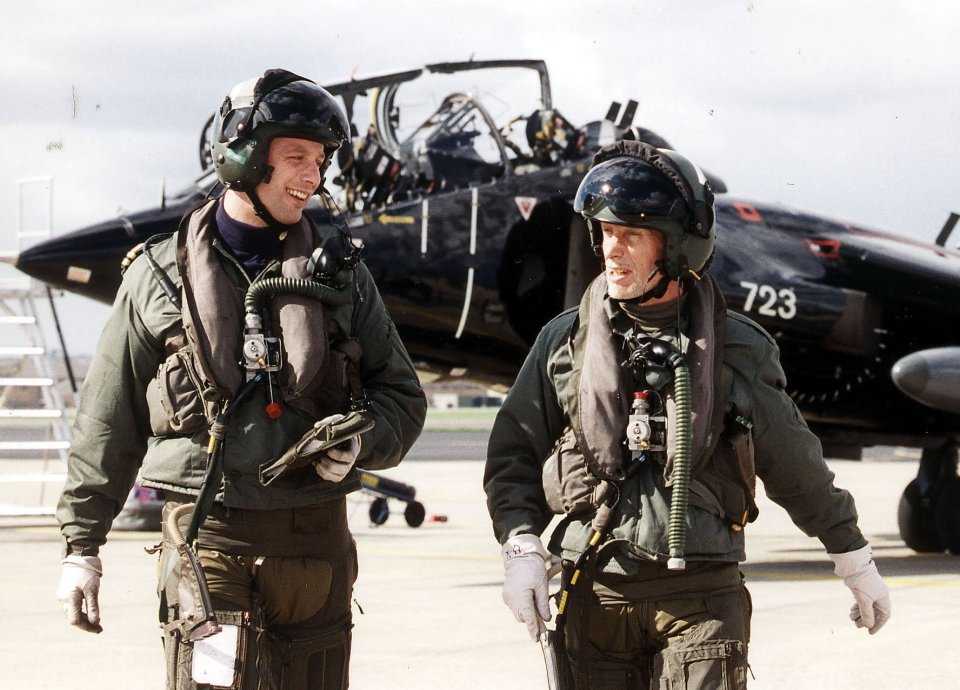 The Falklands War hero, pictured with son Cdr Kris Ward, who was one of the most renowned Harrier pilots has died aged 81