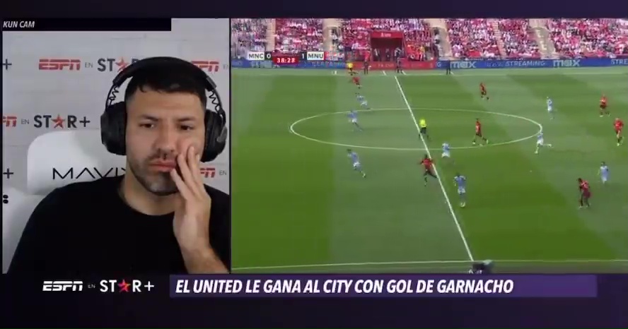 Sergio Aguero was watching the FA Cup on a livestream