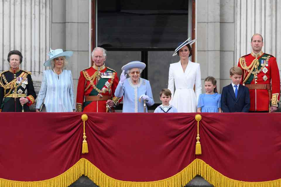 Her Majesty pictured with Princess Charlotte and the rest of the royal family in 2022