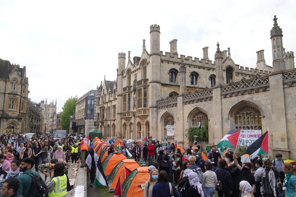 The sprawling pro-Palestine protest camp at Cambridge University