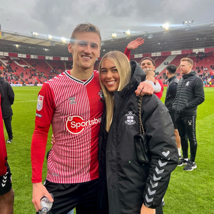 Blonde stunner Summer helped boyfriend Flynn Downes celebrate Southampton's win over WBA