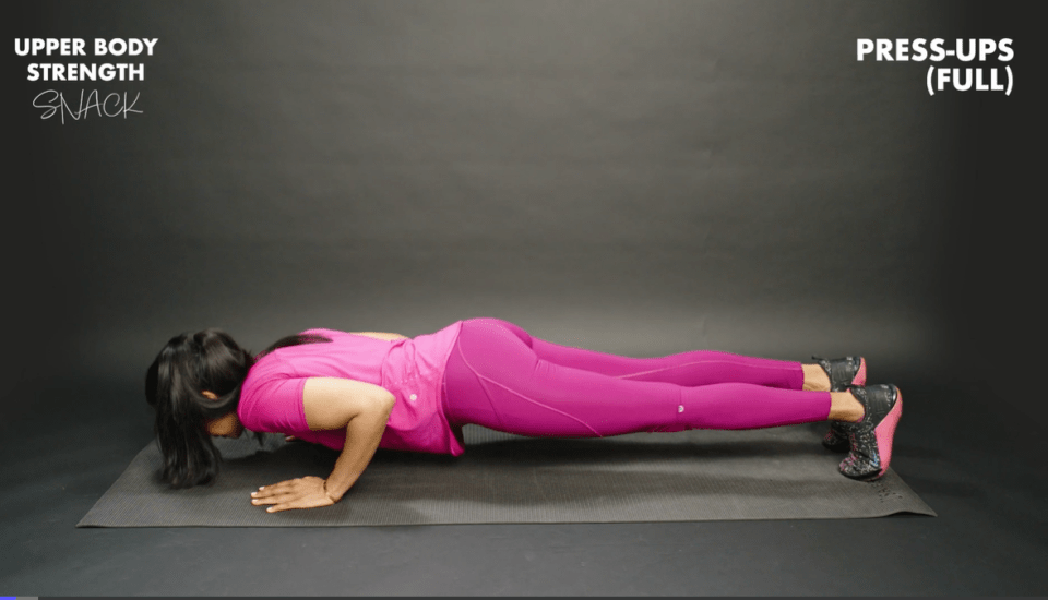 Start press-ups in a plank position