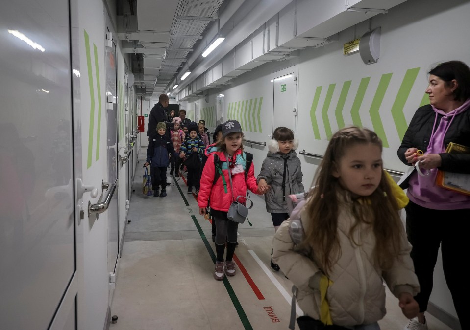 Thousands of kids aged six to 16 are taught in metro stations safe from Vladimir Putin’s missiles