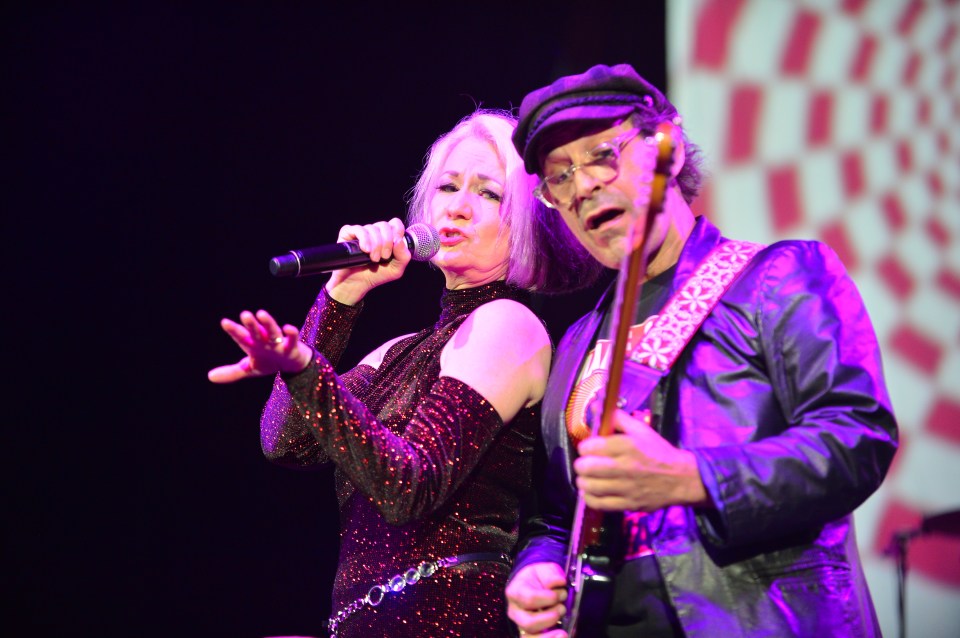 The couple performing together at a freestyle concert in the US