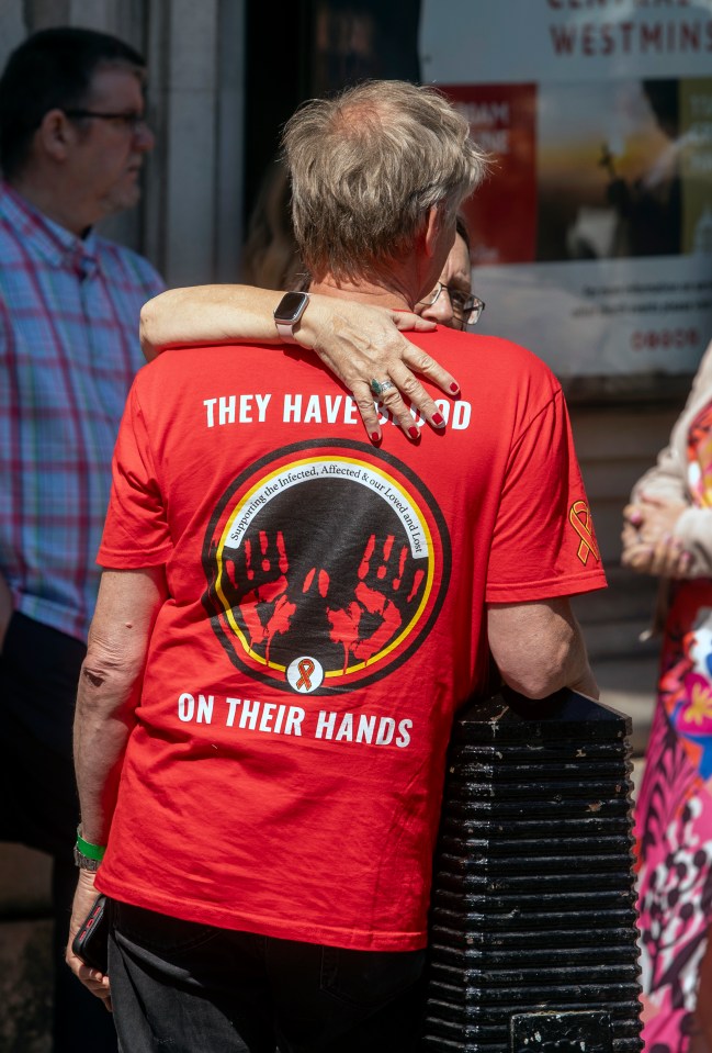 Victims and campaigners after the inquiry was published