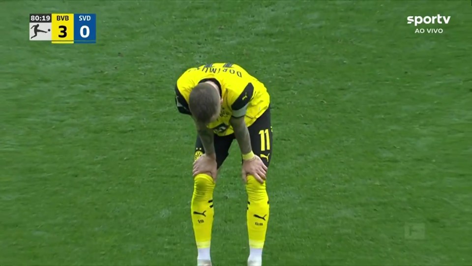 Marco Reus was close to breaking down as he left the Signal Iduna Park pitch for the final time as a Borussia Dortmund player