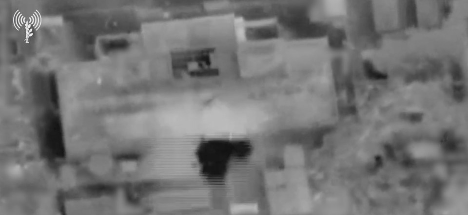 Footage from the IDF appears to show a bomb striking a building in Gaza City