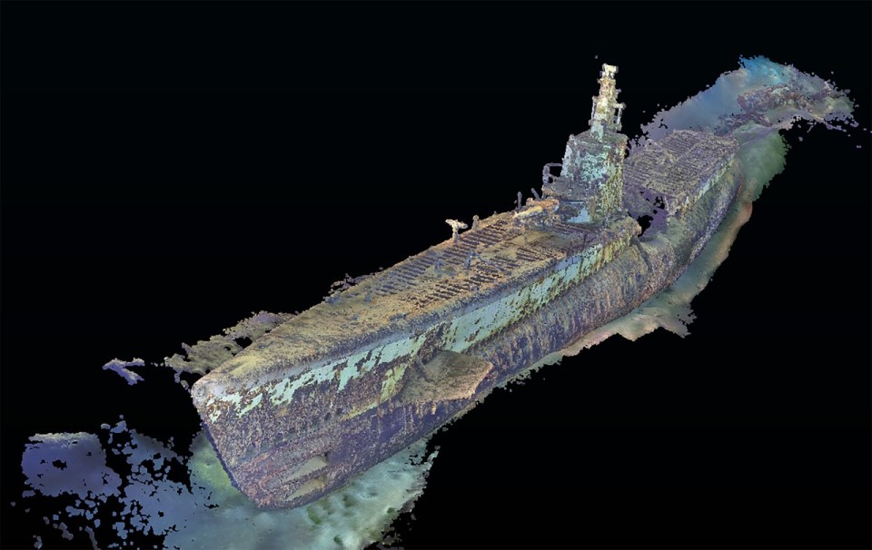 A multi-dimensional model of the missing USS Harder wreck site off Luzon, Philippines