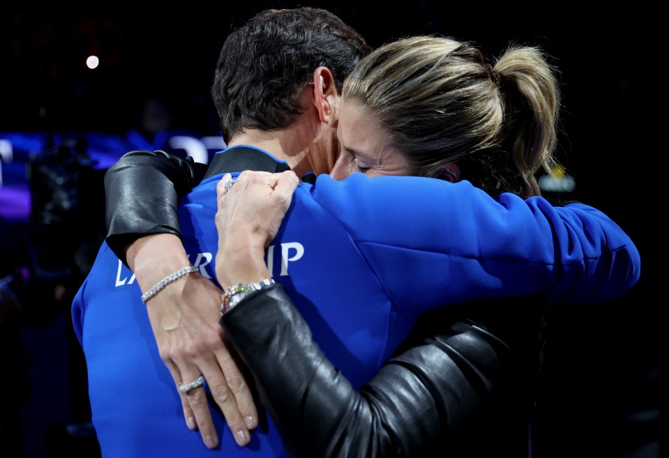 Federer's wife Mirka cried with her husband at his last match at the Laver Cup