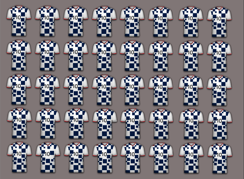 Can you find the football shirts with different coloured cuffs?