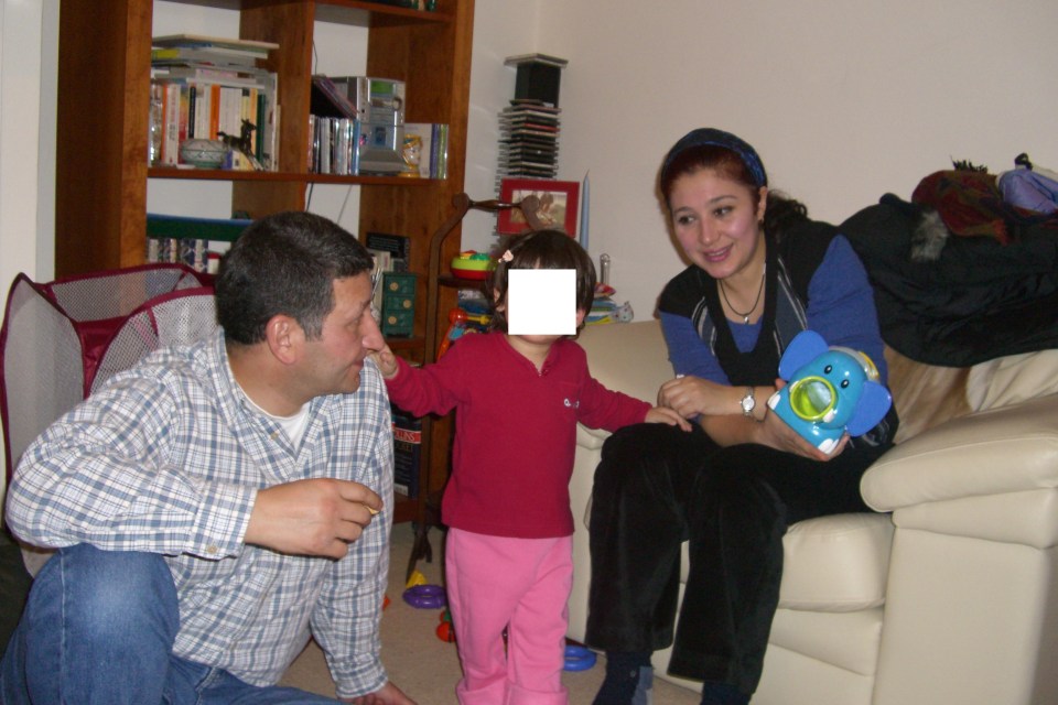 Saad al-Hilli, 50, with his wife Iqbal al-Hilli and one of their daughters