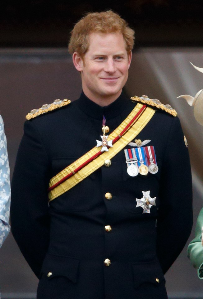 Prince Harry beamed proudly at the parade in 2015 as he displayed his military medals