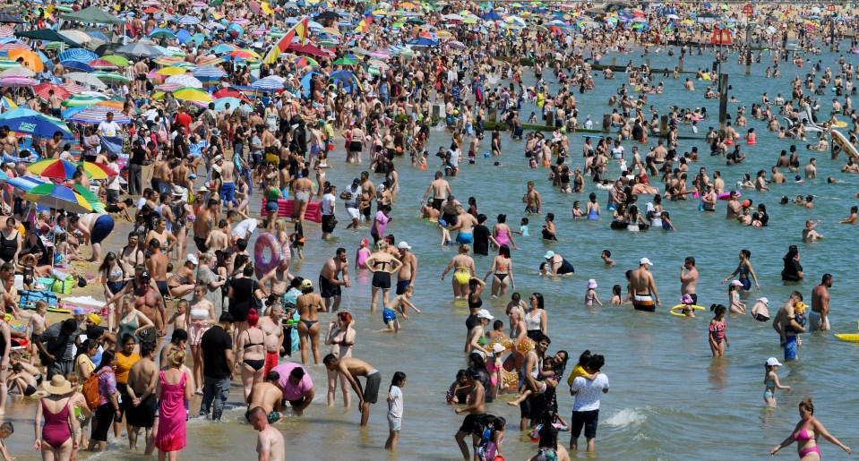 Bournemouth has been packed with beachgoers during the spell of warmer weather