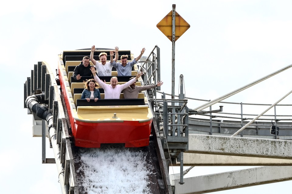 Ed rode the Tidal Wave log flume at the theme park