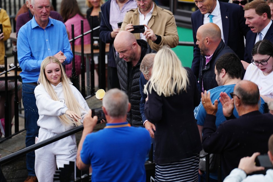 The blonde woman is understood to have run off