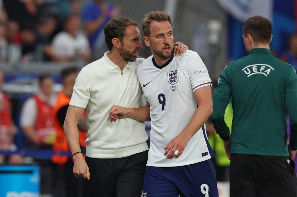 Gareth Southgate with England captain Harry Kane