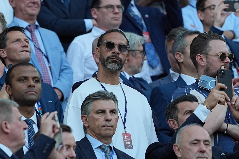 The Man Utd legend was pictured in the stands watching the draw with Slovenia