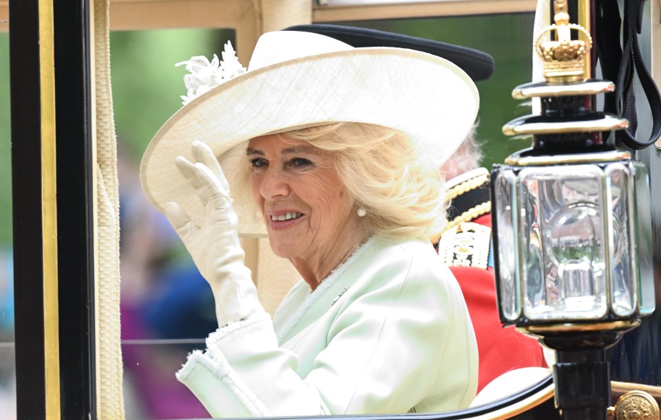 Camilla beamed as she waved at crowds