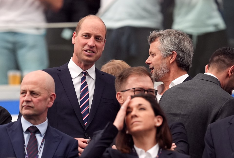 The Prince of Wales and King Frederik of Denmark at the Frankfurt Arena on Thursday