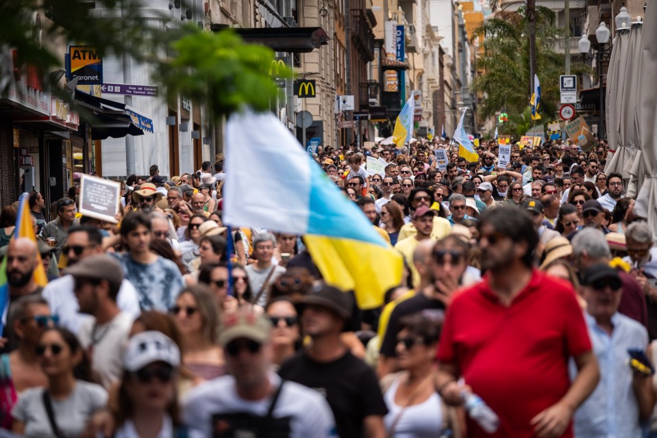 Thousands of protesters have been gathering in the streets of Majorca and other Spanish resorts ahead of this summer