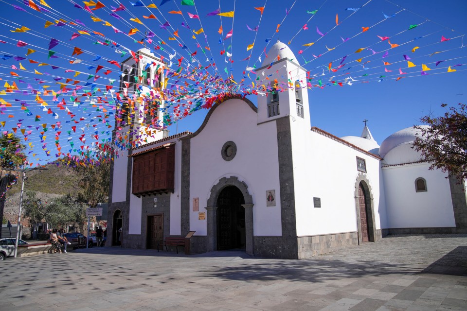 The church and square in Santiago del Teide where Jay's mother says a witness last spotted the teenager