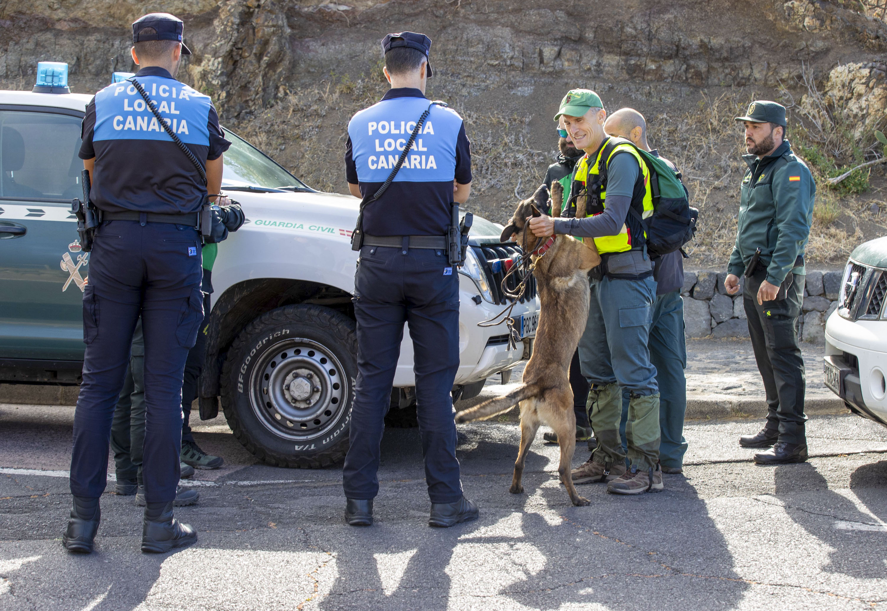 Specialist sniffer dogs were also deployed in the search