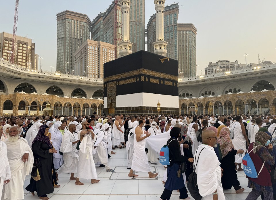 Pilgrims circled Kabba at the Grand Mosque in Mecca in an annual ritual