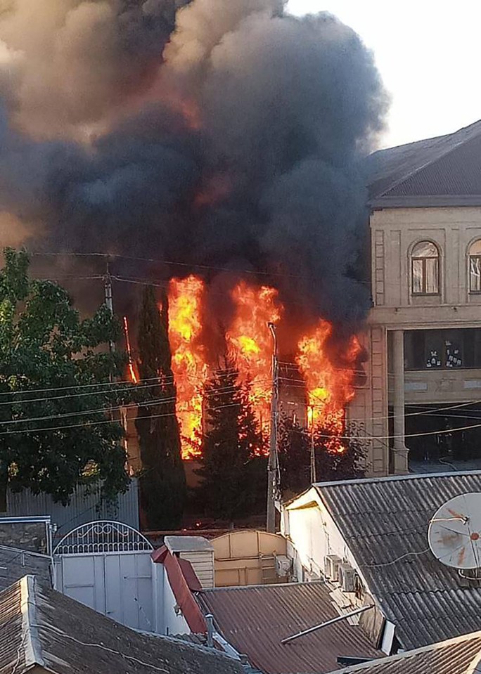 An Orthodox church was set ablaze following the deadly attacks in Russia