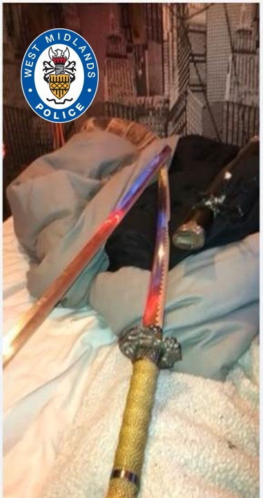 Police also found long knives in his room