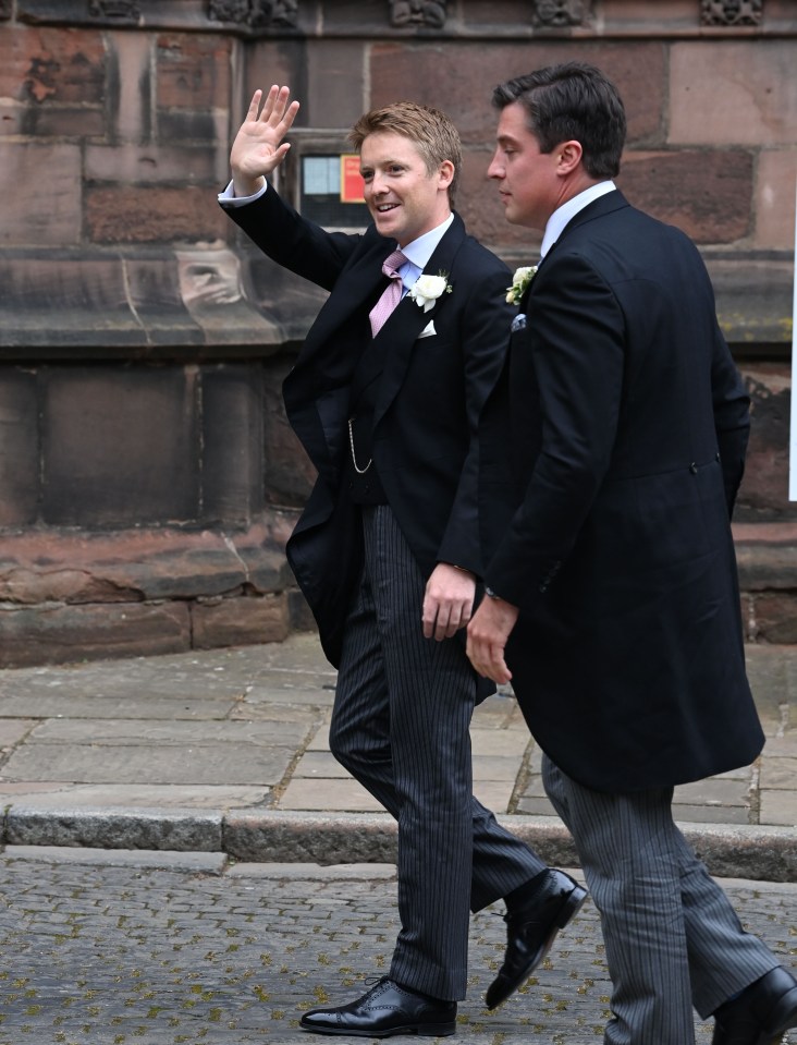 Hugh Grosvenor had a smile ear-to-ear as he arrived for his big day