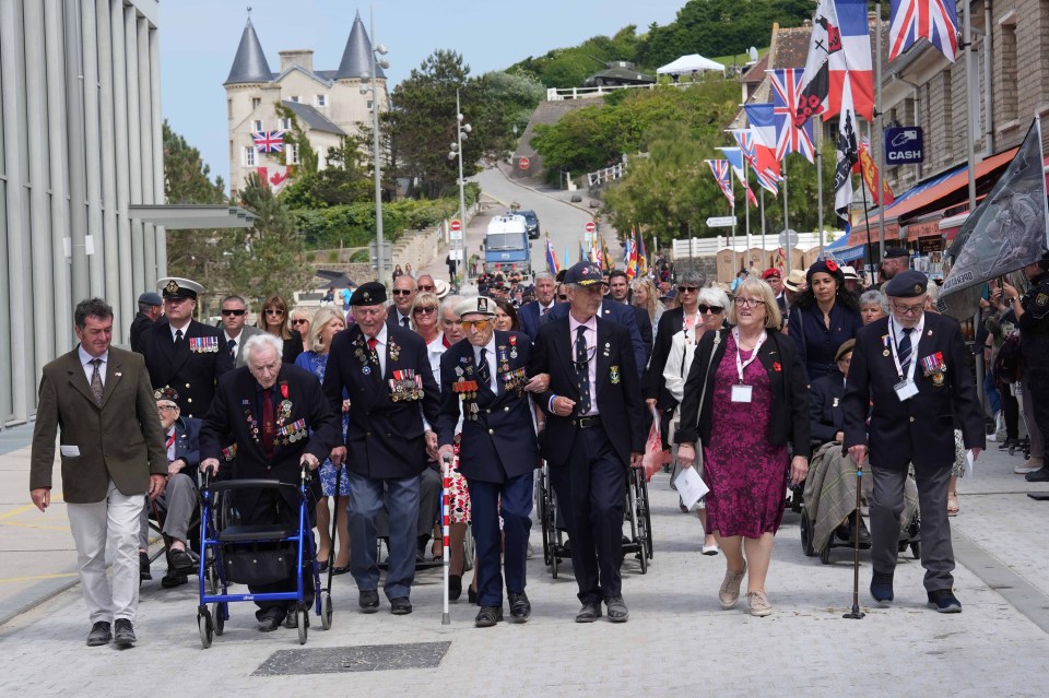 Brave D-Day survivors march with pride during the ceremony