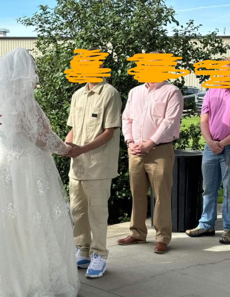 The bride insisted that he bought the outfit from Walmart