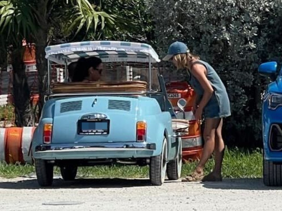 Her new car is a classic Fiat Jolly - she has been seen taking the vehicle for a ride