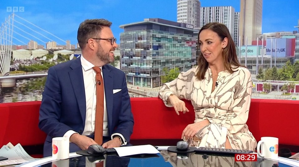 Sally Nugent chuckled along as she emphasised that their colleague may deliver reports, but she cannot control the climate