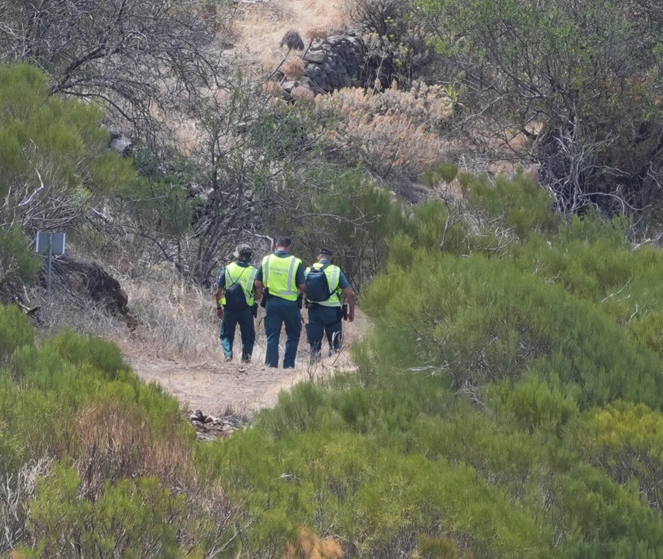 Cops scouring the hills in Tenerife